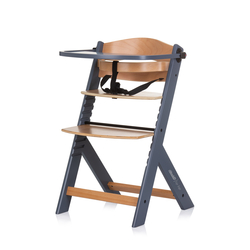 Chipolino Wooden high chair 2 in1 "Tip Top" graphite STHTT0243GT