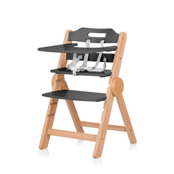 Chipolino Wooden high chair 2 in1 "Cacao" graphite wood STHCO0243GT