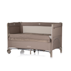 Chipolino Foldable travel cot with drop side Relax tiramisu linen KOSIRE253TR