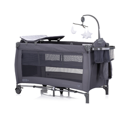 Chipolino Foldable travel cot with changing pad Bella anthracite KOSIB0254AN