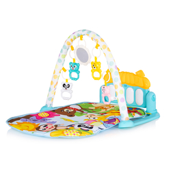 Chipolino Activity playmat with piano "Zoo party" blue PGRZP02301BL