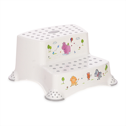 Lorelli DOUBLE STEP STOOL HIPPO WHITE-GREY 10130550092