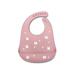 Lorelli SILICONE BIB NATURAL DEEP PINK 10230670002