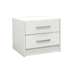 OLYMPUS pakoworld bedside table with 2 drawers color white 47.5x40.5x40.5cm