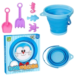 SummerTiempo Beach Bucket Soft Foldable Blue Little Man 23x17cm