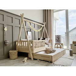 Luletto Tipi Plus – Παιδικό Κρεβάτι Tipi Με Κάγκελο & Συρτάρι Ύπνου