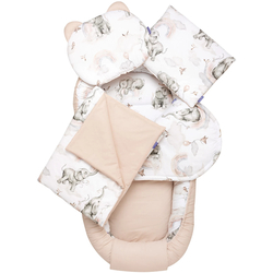 Jukki Baby Nest XXL For Babies 65x120 Set 5 pcs Elephant’s Paradise