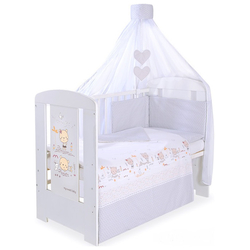 Cot Bedding Set 5pcs with canopy - Sweet Bears Cream