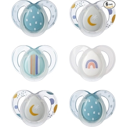 Tommee Tippee Nighttime Πιπίλες 6–18m (6τμχ) – Glow in the Dark, Ορθοδοντικές, BPA Free