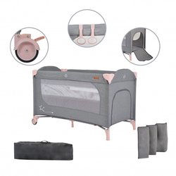 Cangaroo Skyglow 2 Επιπέδων Παρκοκρέβατο με Αξεσουάρ Pink 3800146248956