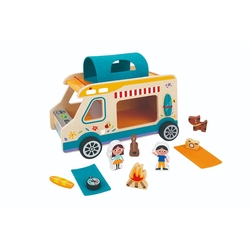 Tooky Toys TH427 – Ξύλινο Σετ Camper Καμπίγκ με Αξεσουάρ (3+)