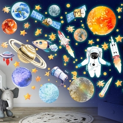 DIY Φωσφορούχα Αυτοκόλλητα Τοίχου Για Παιδικό Δωμάτιο Planets Stars
