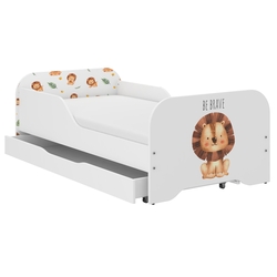 Παιδικό Κρεβάτι Miki 160 x 80 cm με Συρτάρι + Δώρο Στρώμα - Lion