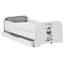Παιδικό Κρεβάτι Miki 160 x 80 cm με Συρτάρι + Δώρο Στρώμα - Zebra Unique