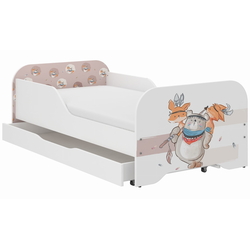 Παιδικό Κρεβάτι Miki 160 x 80 cm με Συρτάρι + Δώρο Στρώμα - Bear Fox