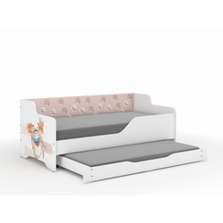 Παιδικός Καναπές Κρεβάτι Lilu 2 σε 1 160 x 80 cm με Συρτάρι & 2η θέση ύπνου 160 x 80 cm + Δώρο 2 Στρώματα - Bear Fox