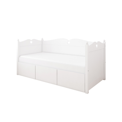 Bella Children's Bed with Three Drawers 90x200 cm White