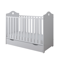 Baby Cradle Bella 2 in 1 60x120cm (GIFT Mattress Drawer Safety Barrier) White