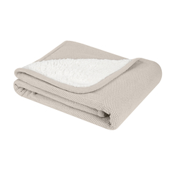 Knitted sherpa cotton blanket Dream Big Beige 31103010048