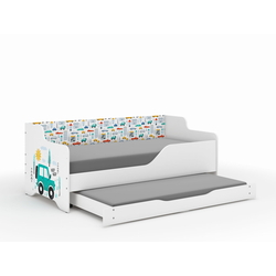 Lilu Children's Bed & Sofa 2 in 1 160 x 80 cm with Drawer + Free Mattress - Complete Cars