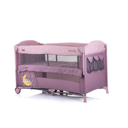 Chipolino Merida Side Sleeping Παρκορκέβατο 2 Επιπέδων με τροχούς Blush KOSIMER0227BH