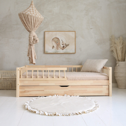 Luletto Basic Bello Plus Ξύλινο Παιδικό Κρεβάτι με Συρτάρι ύπνου & Κάγκελα