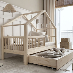 Luletto Housebed Alto Plus Παιδικό Κρεβάτι Montessori με συρτάρι ύπνου