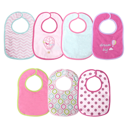Lorelli Bibs Set of 7 Pieces with Velcro Sticker  Girl 10260240003