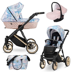Kunert IVENTO 3 in 1 Complete Travel System Color GOLD Frame IVE-03 Pastel Grass