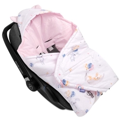 JUKKI Car Seat Blanket with Hood Panda Love 5904506809622