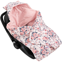 JUKKI Car Seat Blanket with Hood Roses