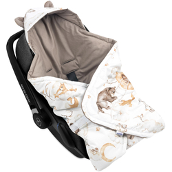 JUKKI Car Seat Blanket with Hood Sweet Teddy