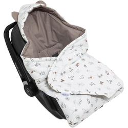 JUKKI Car Seat Blanket with Hood Elephant’s Simply Nature