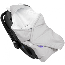 JUKKI Car Seat Blanket with Hood Pastel Grey 5904506805136