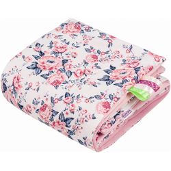 JUKKI Soft Baby Blanket 55x75cm Roses & Smokey Pink Soft velvet