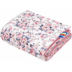 Jukki Double Sided Cotton Blanket 75x100cm Roses & Smokey pink Soft velvet