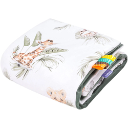 Jukki Double Sided Cotton Blanket 75x100cm Savanna Fun & Olive Velvet