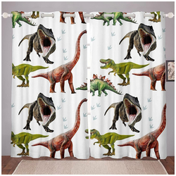Children's Window Curtain 245 x 140 cm Dino set of 2