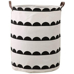 Scandinavian Βαμβακερό Καλάθι αποθήκευσης παιχνιδιών ή απλύτων 40 x 50 cm - Black White Carla  OR2WZ3