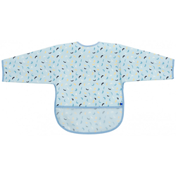 Kikka Boo Waterproof Bib with Sleeves & Dust Collector Arty Blue Pattern 31303030060