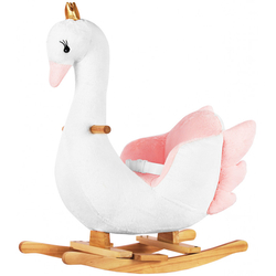 Kikka Boo Λούτρινο Κουνιστό Παιχνίδι με Ξύλινη Βάση White Swan 31201040011