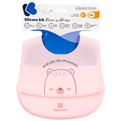 Kikka Boo Silicone Bib 4+ months Bear With Me Pink 31303030042