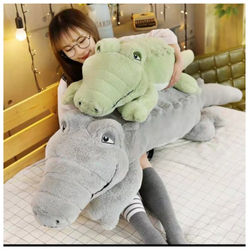 Μεγάλο Λούτρινο Κροκοδειλάκι Ζουπιχτό 120cm - Γκρι