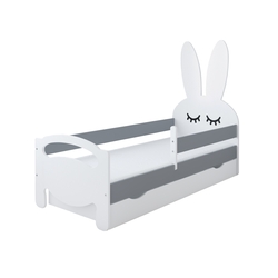 Παιδικό Κρεβάτι Kroli με Στρώμα & Προστατευτικό Κάγκελο Γκρι