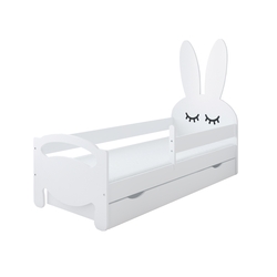 Παιδικό Κρεβάτι Kroli με Στρώμα & Προστατευτικό Κάγκελο Λευκό