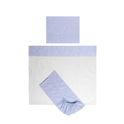 Lorelli Tiny Dream Σετ Σεντόνια Κούνιας 3τμχ 60/120 Μπλε Τραίνο 20801196002