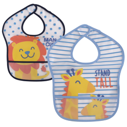 Lorelli Waterproof Plastic Bib with Sticker with Pocket Blue for 6m+ 2pcs Boy 10260250001