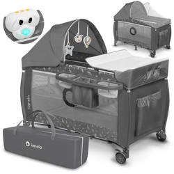 Lionelo Sven Plus 2 in 1  Παρκοκρέβατο με αξεσουάρ Grey Concrete