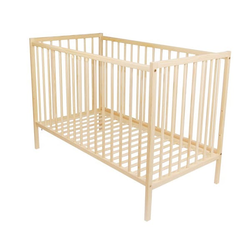 Madird Wooden Crib Baby Bed 3 Levels 120x60 cm - Natural 5203400000006