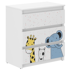 Children's Chest of Drawers R3 70x40x76cm Mini Zoo